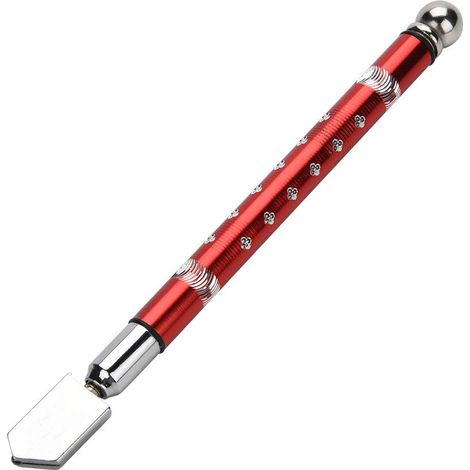 Ej.Life Tragbarer Handrad-Glasschneider – Rutschfester Griff, Hartmetallspitze, Schnell Schneidendes Glasschneidewerkzeug für 3–15 Mm Glasschneiden (Rot) (1/4)