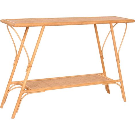Console élégante en rotin pour entrée naturelle - Marron naturel (1/4)