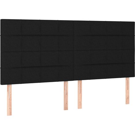 Maison Exclusive - Cabecero de cama de tela negro 180x5x118/128 c (1/5)