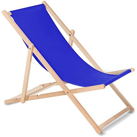 GreenBlue Sdraio blu in legno di faggio pieghevole (1/3)