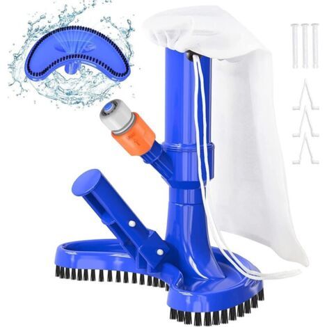 Aspirateur Piscine, Nettoyeur sous Vide Portable amélioré avec Brosse et Sac, pour Piscine Hors Sol, Aspirateur Accessoires De Nettoyage pour Spa étang Piscine Fontain (1/4)