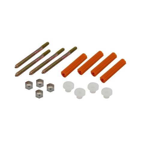 4 PZ FISSAGGI PER WC E BIDET CON TASSELLO ARANCIO- mm 6 X 80- DH- pezzi 1