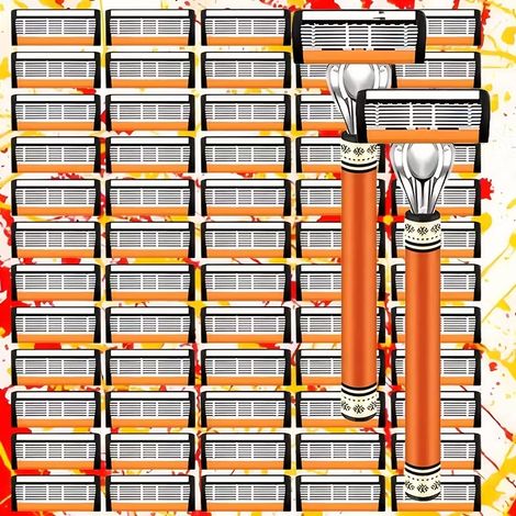 Tête De Rasoir 6 lames De Rechange,2 manches + 60 lames
10
2 manches de rasoir + 60 lames (1/4)