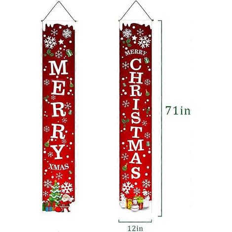 „Merry Christmas“-Haustürdekoration mit Wimpelkette und Schneeflocken, ideal für Stadt-, Land-, Innen- und Außenwände, für eine Weihnachtsfeier in der Stadt oder im Garten. (1/5)