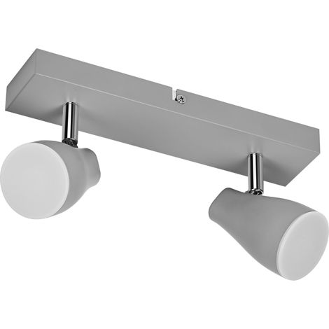 OSRAM Spot de plafond SPOT PEAR 260mm, gris, 8,6W, 420lm, lumière directionnelle avec couleur de lumière blanc chaud, avec tête GU10 flexible, ampoule GU10 incluse, IP20, 2700K. (1/4)