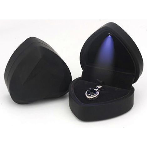 Coffret cadeau à bijoux lumineux LED, élégant écrin en velours pour colliers, pendentifs et bracelets. Idéal pour présenter vos bijoux lors d'un mariage, de fiançailles ou de la Saint-Valentin. (1/5)
