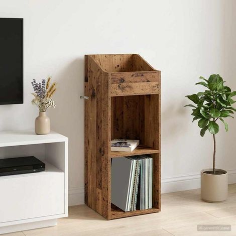 vidaXL Mueble para discos de vinilo Madera envejecida (1/5)
