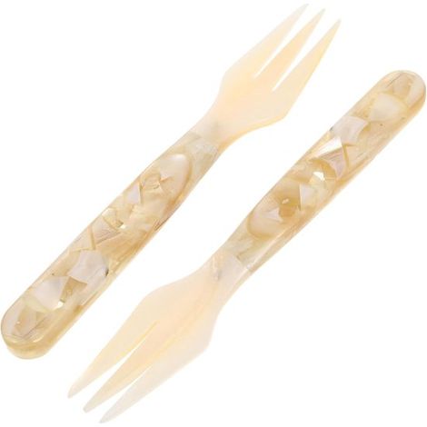 Juego de 2 tenedores para pasteles y frutas, Tenedores de mesa de acero inoxidable para uso doméstico (1/5)