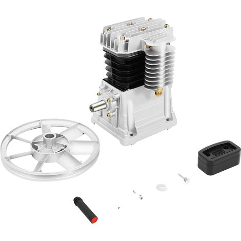 Tête de Pompe de Compresseur d'Air, Double Cylindre, Haute Efficacité, Argent (1/2)