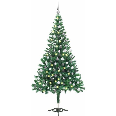 vidaXL Künstlicher Weihnachtsbaum Beleuchtung Kugeln 120cm 230 Zweige (1/5)
