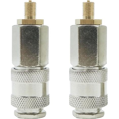 Lot de 2 adaptateurs femelles 3 en 1 pour pompe de gonflage de voiture, joint auto-bloquant, raccord de valve de pneu de voiture (1/5)