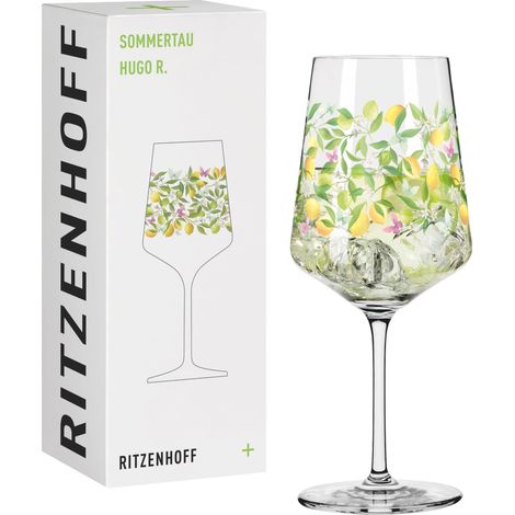 Verre à apéritif 500 ml - série rosée d'été - motif n° 11 avec des citrons jaunes juteux - Made in Germany (1/5)