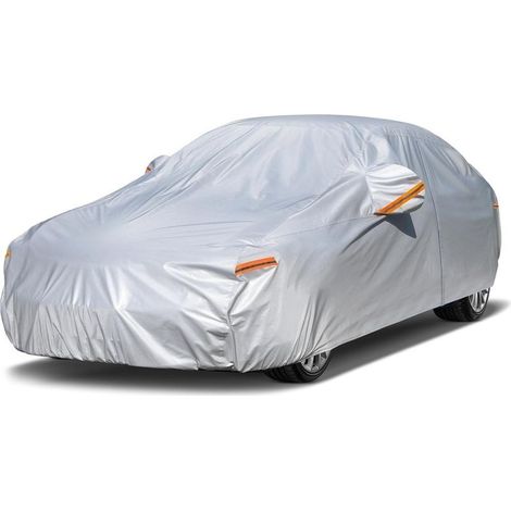Tarp Car Waterproof Breathable, Cover of Protection Car Outdoor Against Rain Sun Dust with Zip and Lining in Cotton for Sedan/Break (4.6-4.8)1.91.89M (1/5)