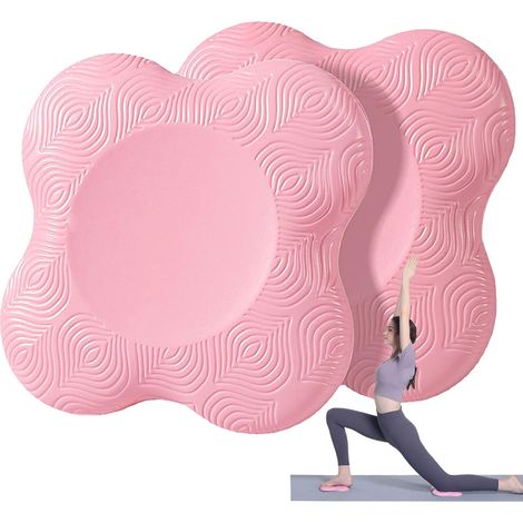 Genouillère de yoga antidérapante pour protéger les genoux et les coudes rose pour exercices au sol (1/5)