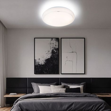 Plafoniera plafoniera soggiorno lampada soggiorno luce corridoio, 3 livelli di luminosità, bianco opale, LED 15W 1000Lm bianco caldo, DxH 33x10cm