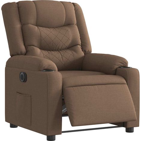 Fauteuil inclinable électrique-Chaise de relaxation-Fauteuil Relax Marron Tissu 886597 (1/5)
