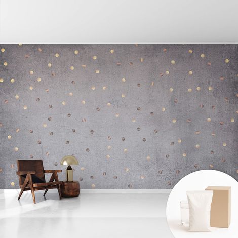 Tapete Vliestapete mit Kleber - trendige Wanddeko - elegant Fototapete für Wohnzimmer - Schlafzimmer Symmetrische Punkte 416x254 cm (1/5)