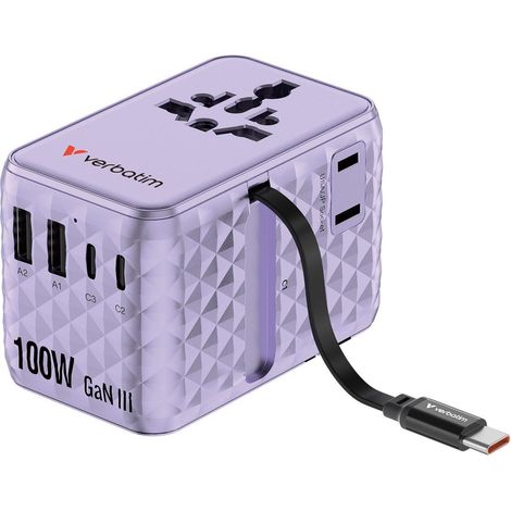 Adaptador de viaje Verbatim 30193 100W USB-C USB-A (1/3)