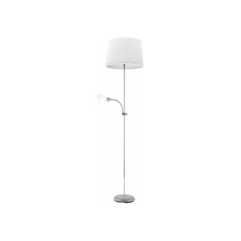 Pie De Salon Rilon 1xe27 1xe14 C/lector Plata Pantalla Blanca 175,5x40x40 Cm (1/4)