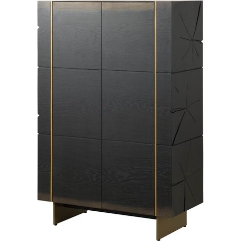 Credenza in legno di quercia 94x45x142 laccato marrone scuro BEAMS 70