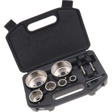 Kit de Scie-Cloche à Revêtement en Diamant pour Carreaux de Céramique avec Boîte de Rangement en Alliage 6 Trous 22 à 73mm Portable Durable Coupe de Béton (1/5)