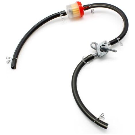 Filtre à Huile D'essence de Carburant, 1 Tuyau de Carburant Filtre à Huile 6 Clips de Tuyau de Carburant et 1 Interrupteur de Carburant, 3 Tuyau de Carburant, pour Moto, Voiture, Scooter (1/5)