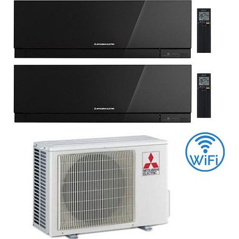 Climatizzatore Condizionatore Mitsubishi Kirigamine Zen Wifi Nero Dual Split Inverter 9000 + 15000 BTU con U.E. MXZ-2F53VF Classe A+++/A++ NOVITÁ (1/5)