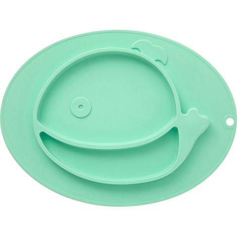 Interiors by Premier Light Green Food Plate, Stain Resistant Food Plate, Light Green Whale Food Plate, Everyday Use Food Plate (1/4)