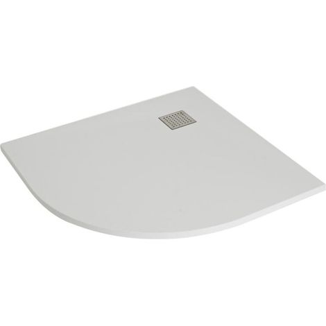 Hudson Reed - Receveur de Douche Quart de Cercle 90cm -Blanc Mat Effet Pierre