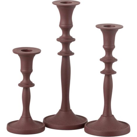 Lot de 3 Chandeliers "Lise" 23cm Bordeaux (1/3)