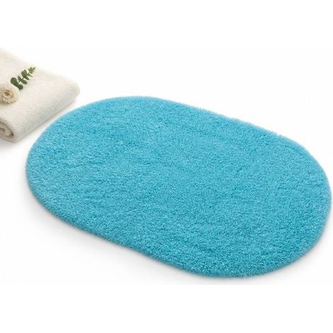 Tapis ovale en peluche, doux et antidérapant, tapis de sol pour chambre, salle de bain et chambre d'étudiant