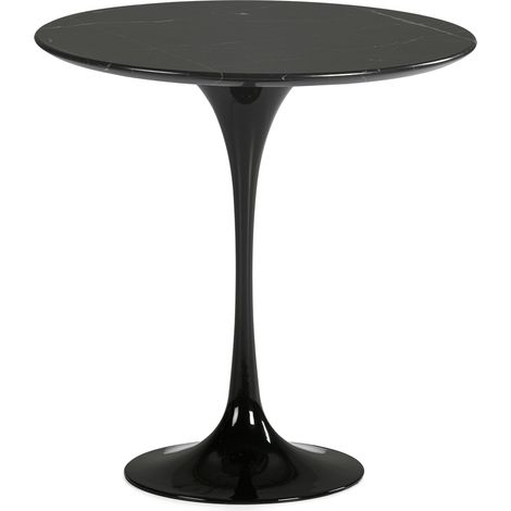Table d'appoint 50x50x50 Marbre Noir/Aluminium Noir (1/5)