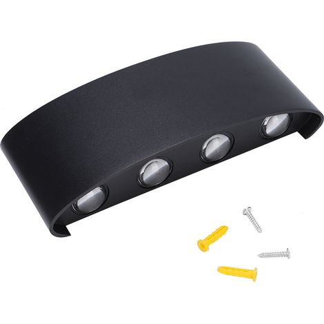 Applique murale LED simple en aluminium 8W Noir Blanc chaud (1/5)