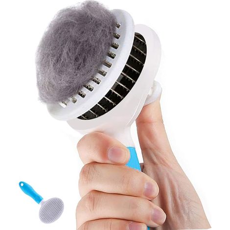 Self Cleaning Cat Brush for Shedding and Grooming - Removes Dead Undercoat, Tangles - Massage Brush for Cats and Dogs (1/5)