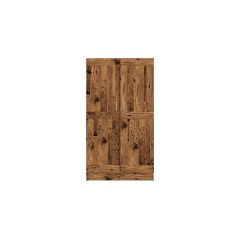 Armoire multifonction mi hauteur 2 portes Kala 82cm - Solution gain de place-Marron noisette (1/5)