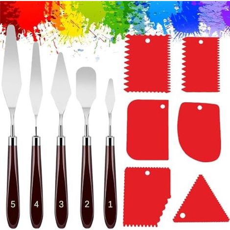 Juego completo de pintura con espátulas y paletas - Kit de artista de 11 piezas (1/5)