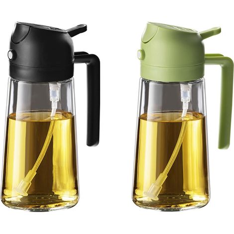 LaBlanc - 16 oz Speiseöl-Sprüher, 470 ml Olivenölflasche, 2-in-1-Ölspender und Ölsprüher, Küchenhelfer zum Kochen, für Salat und Grillen
