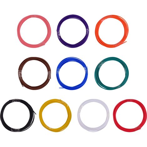 Anet Lot de 10 filaments PCL 1,75 mm, matériau écologique, recharge de filament pour stylo 3D, ensemble premium de 10 couleurs différentes pour l'imprimante 3D TECBOSS SUNLU Anet (5 m par couleur, 50 (1/5)