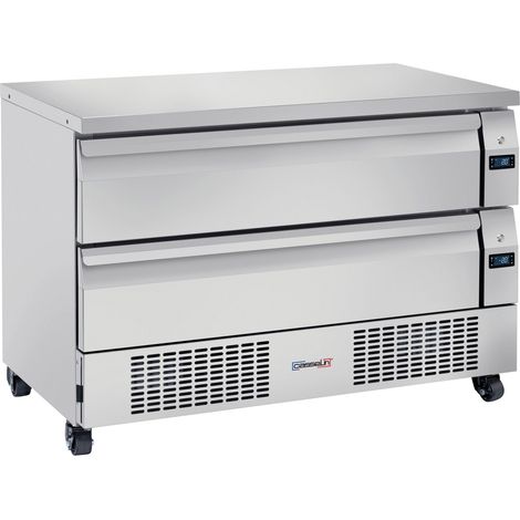 Soubassement réfrigéré 2 tiroirs mixte positif-négatif 6 x GN 1/1 - L 1 230 x P 700 x H 870 mm - 689 W / 230 V - Casselin (1/2)