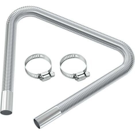 Tuyau d'évent de gaz Diesel Flexible Tuyau d'échappement de chauffage de voiture Tuyau d'Echappement du Rechauffeur diamètre intérieur 2.5cm/1 pouces 120cm/47,2 pouces (1/4)