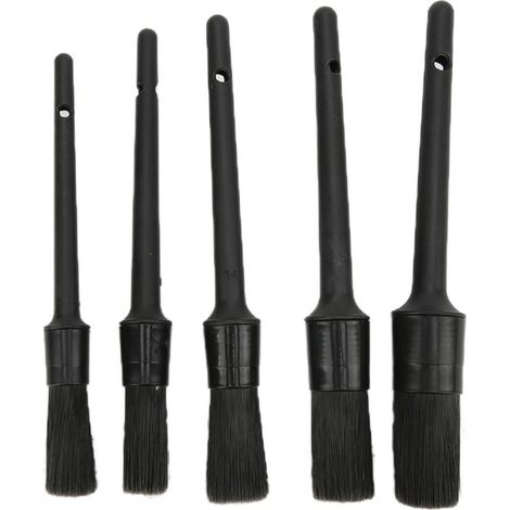 Jeu de 5 Brosses de Détail Auto pour Nettoyage Intérieur Extérieur Moteur Sièges Cuir (1/5)