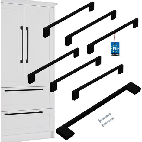 Maniglia per mobili da cucina KOTARBAU® Classica Moderna Oblunga Lunga Nero Opaco Interasse 221 MM 192 MM Set di 6