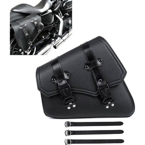 Sacoche cavalière laterale pour Moto Custom Craftride SB4 gauche noir
