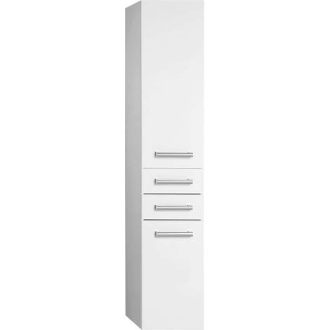 Aqualine Vega - Armario colgante con cubo 40x184x31 cm, blanco VG180