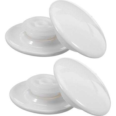4 bouchons de lavabo, céramique, blanc, pour vasque et bonde (1/5)