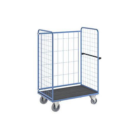 eurokraft pro  Carrello a ripiani  sponde grigliate su tre lati (1/4)