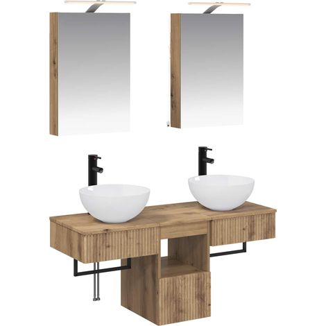 vidaXL Set di Armadi da Bagno 5 pcs Rovere Artigianale (1/5)