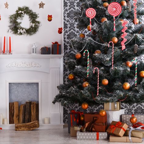 Canne de Noël en forme de sucre d'orge, lot de 18 décorations suspendues pour sapin, sachet de 18 pièces. (1/4)