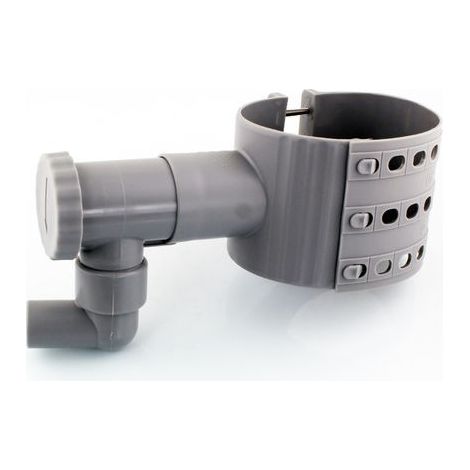 Negomix – Collecteur gouttière gris – Récupération eau de pluie – Sortie vanne 1" (25 mm) – S'adapte à descentes Ø 80/100 mm – Fonction trop-plein automatique