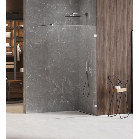 Paroi de douche à l'italienne chrome 140 cm MAJORQUE CHROME (1/5)